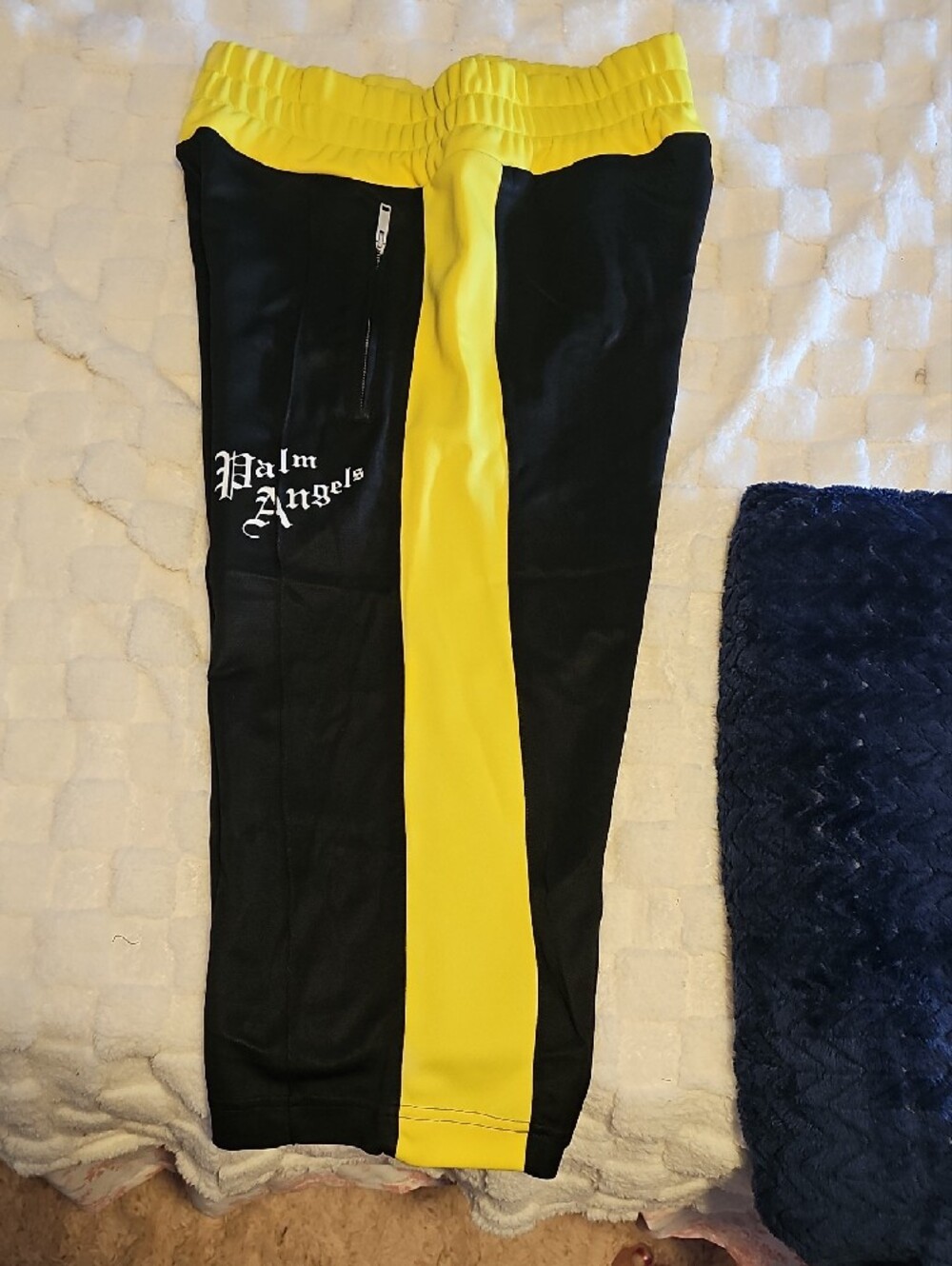 🔥 New Palm Angels Men's Classic Track Shorts Black Yellow - Size Medium Authent - Picture 7 of 11
